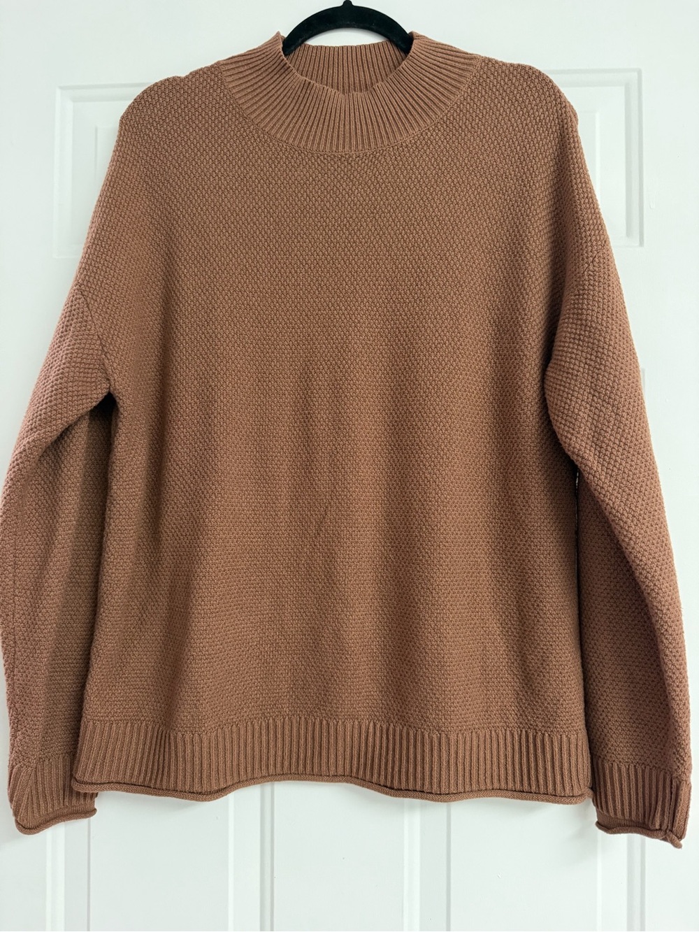 Relaxed Cowl-Neck Sweater in Dusty brownTan